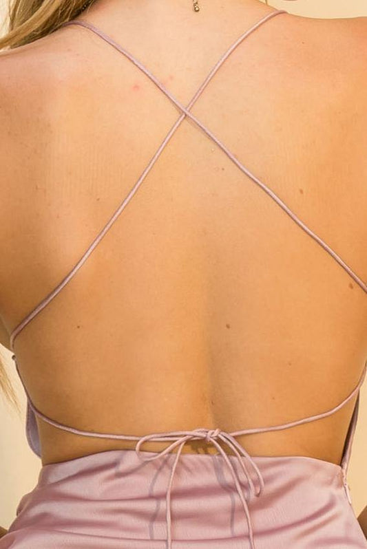 Céline: Open Back Asymmetrical Hem Dress