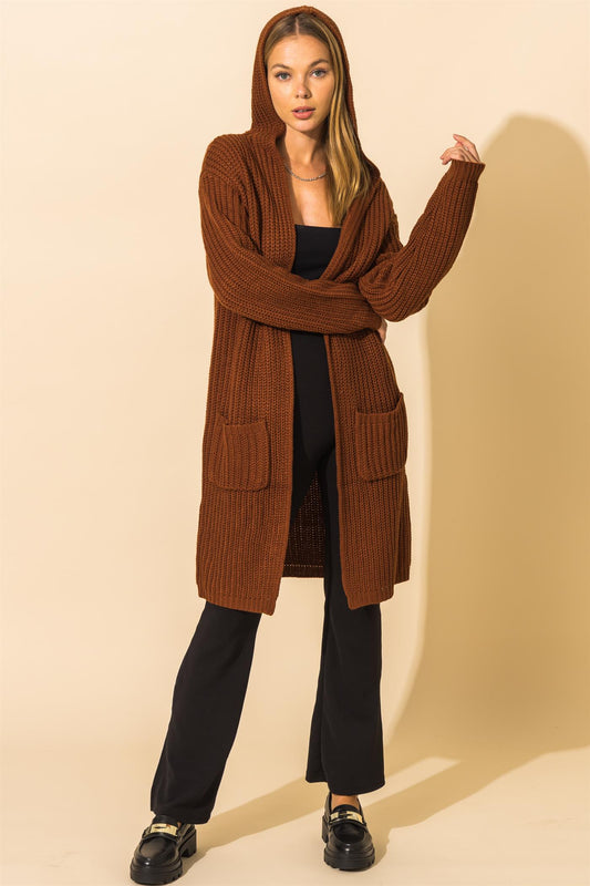 Cozy Long Line Hooded Sweater