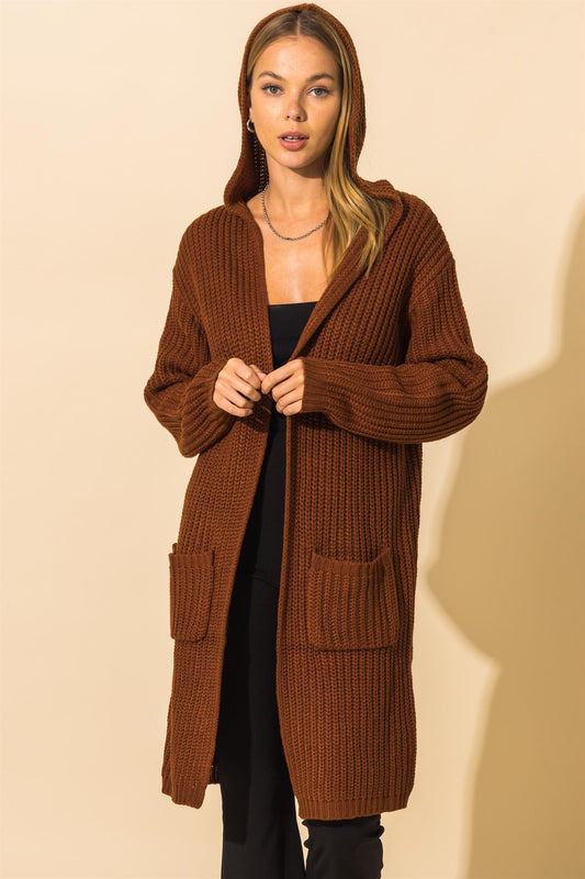 Cozy Long Line Hooded Sweater