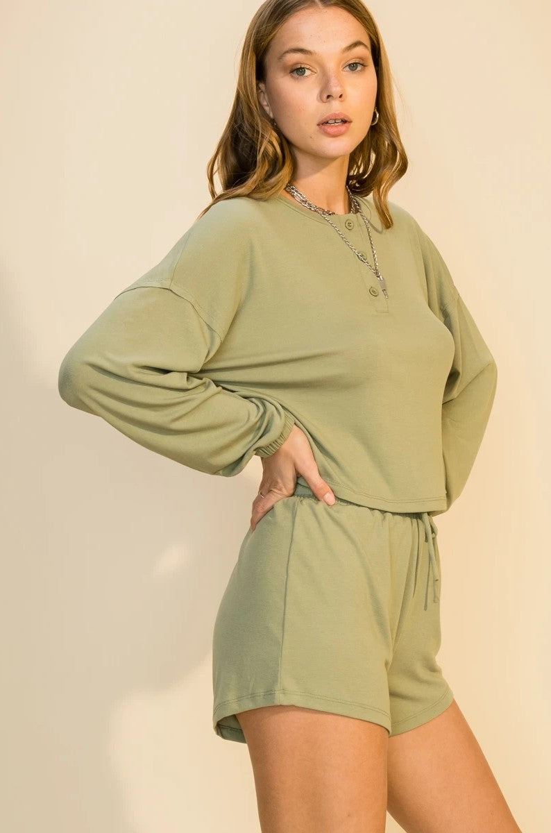 Lorene Long Sleeve Button Front Top